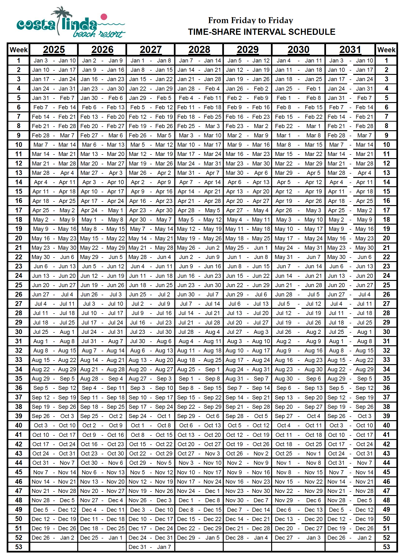 Interval Calendar